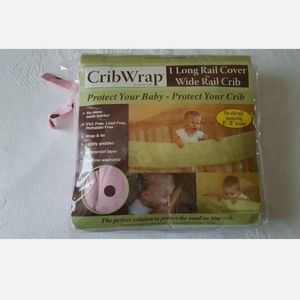 Trend Lab Crib Wrap Front Rail Cover 51" Maya Dot Percale Pink New